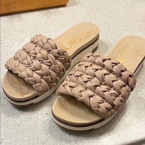 Sam Edelman Tan Braided Slide Sandals